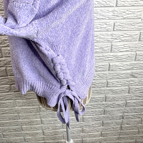 Blush & Bloom Purple Cropped Chenille Sweater - Picture 5 of 7